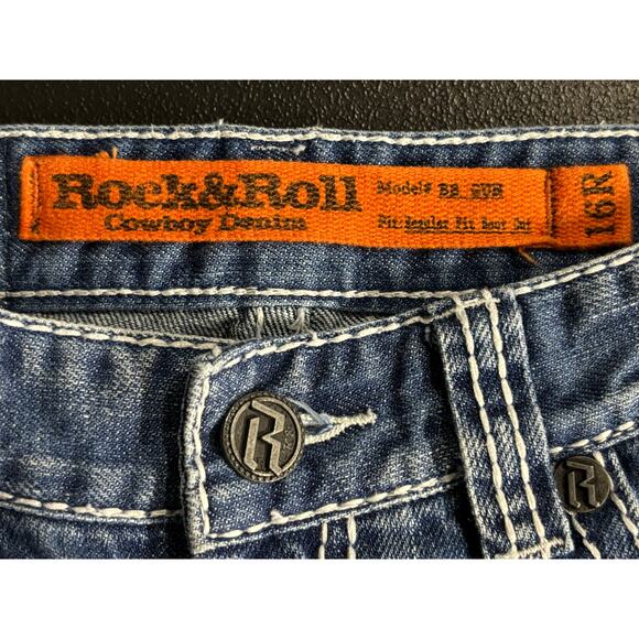 Rock & Roll Cowboy Jeans Boys 16R Bootcut BB82B Western Denim Blue - Picture 12 of 12